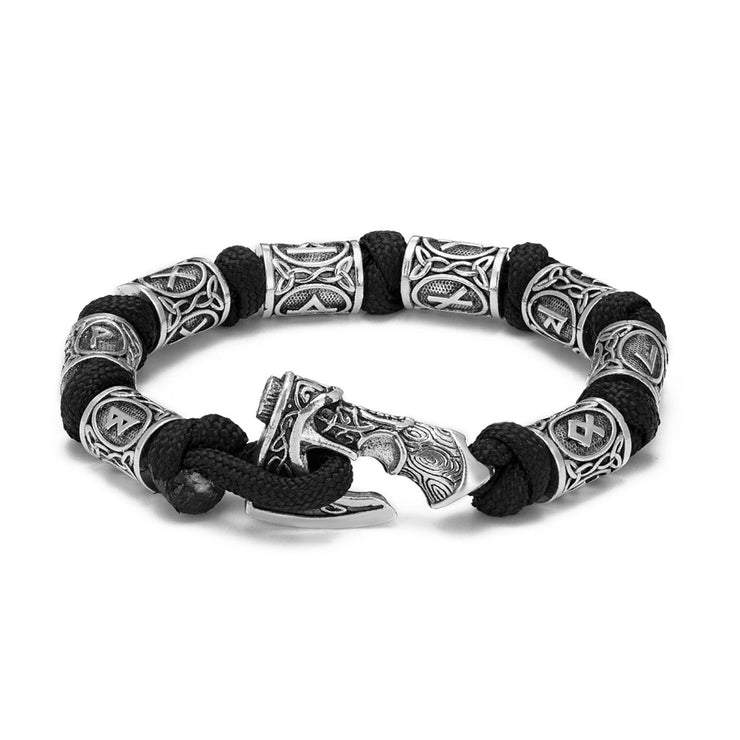 Norse Vikings Axes Wrap Bracelets Men Mjolnir Hammer Camping