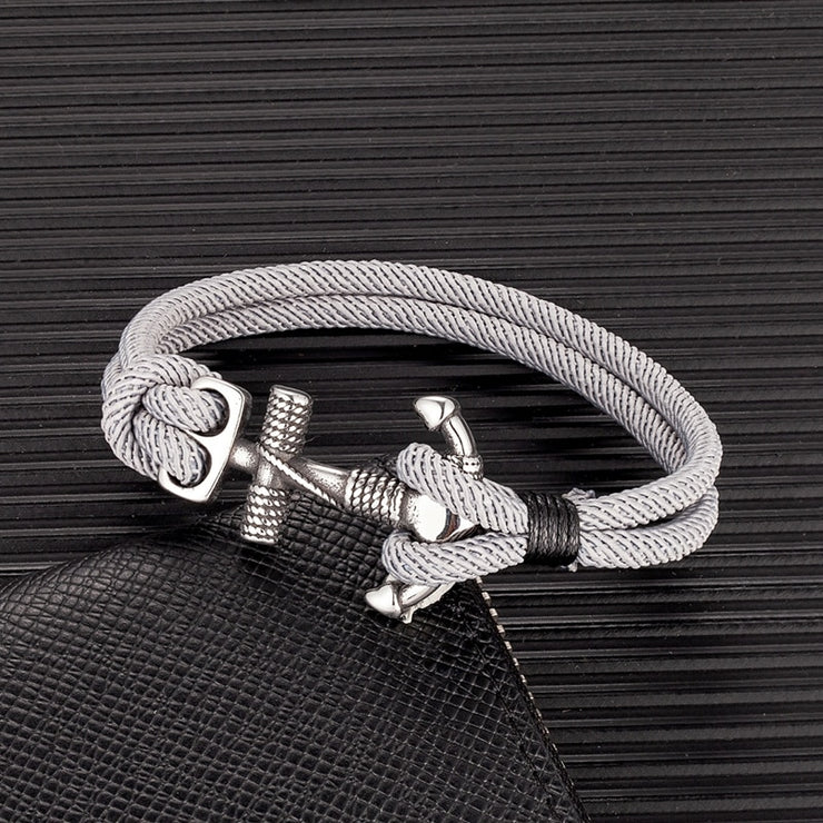 Waterproof Anchor Bracelets Men Double Strand Nautical Survival Bracelet