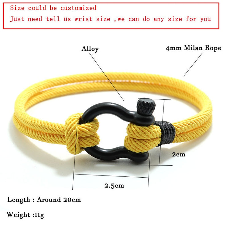 Men Bracelet 4mm Lucky Rope Braclet Homme Boyfriend Present Outdoor