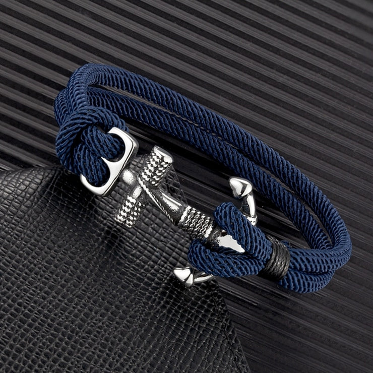 Waterproof Anchor Bracelets Men Double Strand Nautical Survival Bracelet