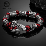 Norse Vikings Axes Wrap Bracelets Men Mjolnir Hammer Camping