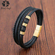 Luxury Stainless Steel Beaded Bracelet Fashion Men's Jewelry Classic