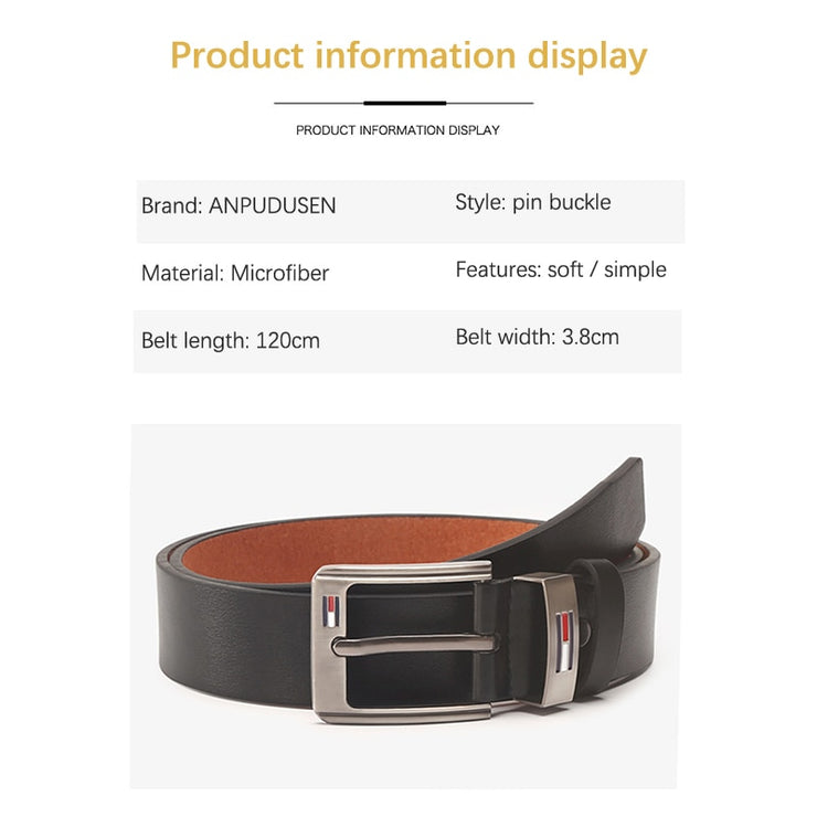 High Quality Men Belt Alloy Square Buckle Male PU Leather Belt Men Male Strap