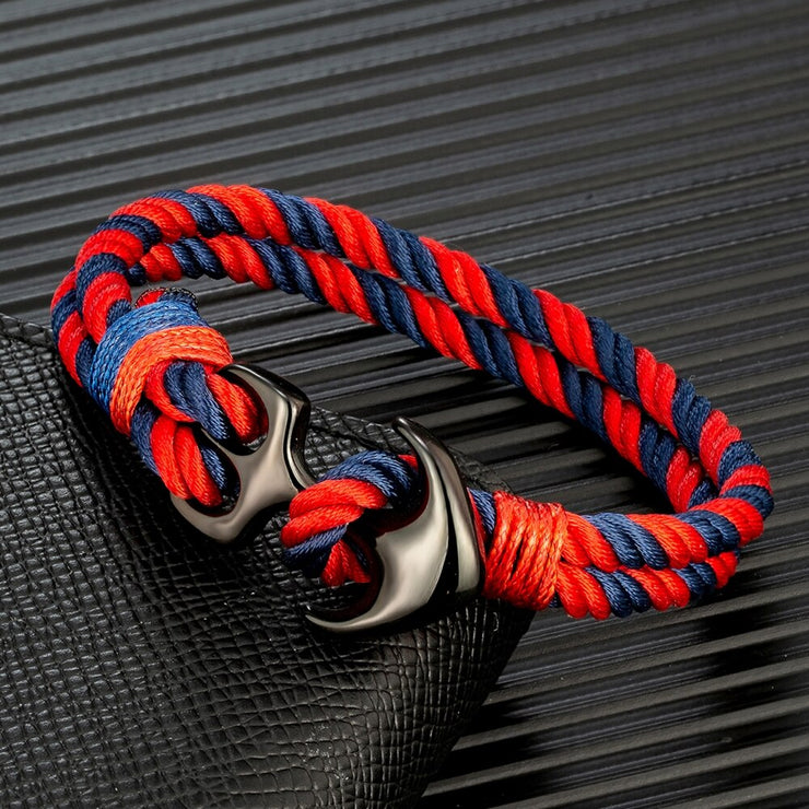 Bracelets Men Double strand Nautical Surfer Waterproof Rope Bracelet