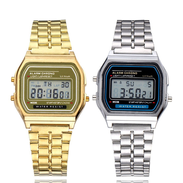 Digital Watches For Men Sports Waterproof Bracelet Clock Gold