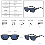 Fashion Square Sunglasses Women Shades UV400 Vintage Blue Tea