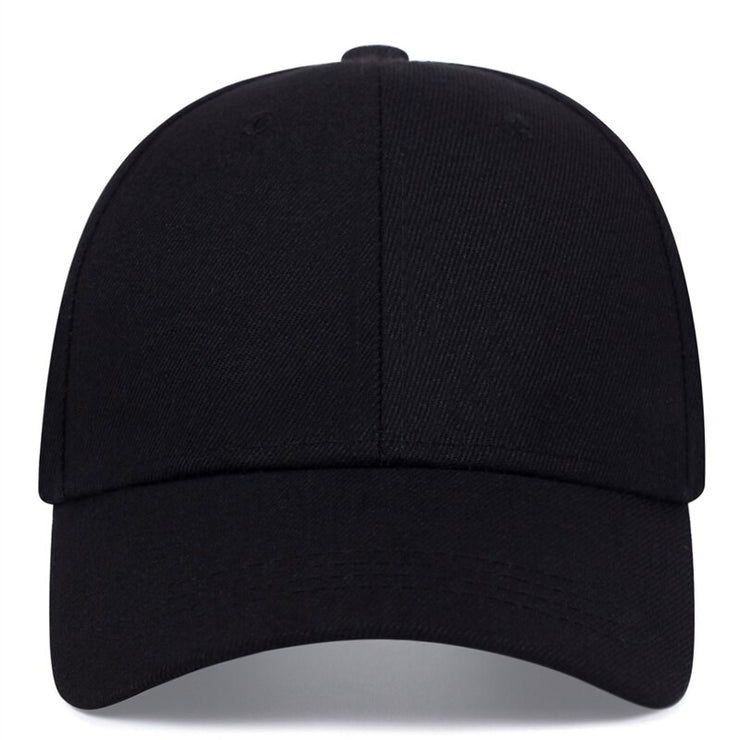 Unisex Simple Black Baseball Cap Solid Color Golf Hat Cotton Snapback Caps