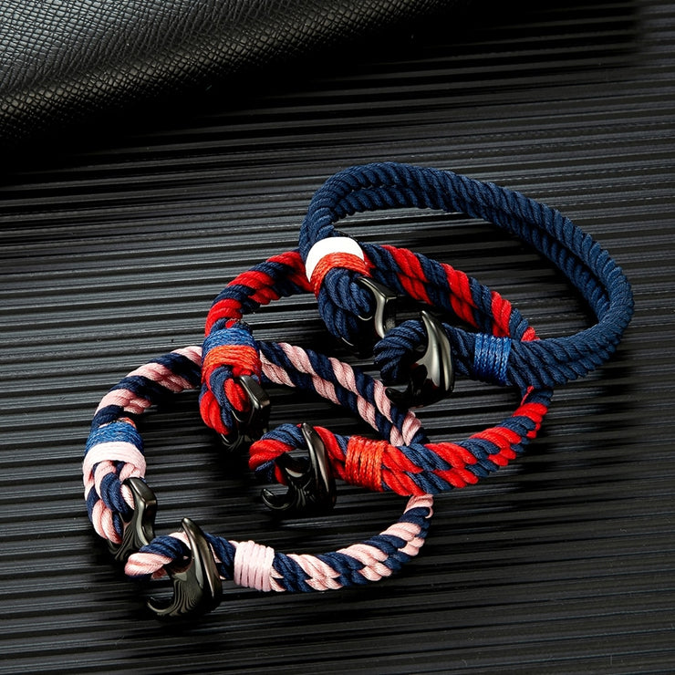 Bracelets Men Double strand Nautical Surfer Waterproof Rope Bracelet