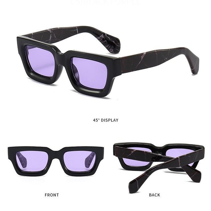 Retro Small Sunglasses for Women Men Vintage Chunky Square Thick