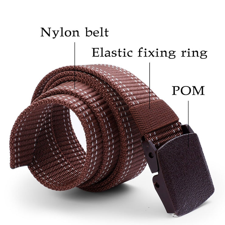 Men Nylon Webbing Belts Canvas Casual Fabric Tactical Belt Quality