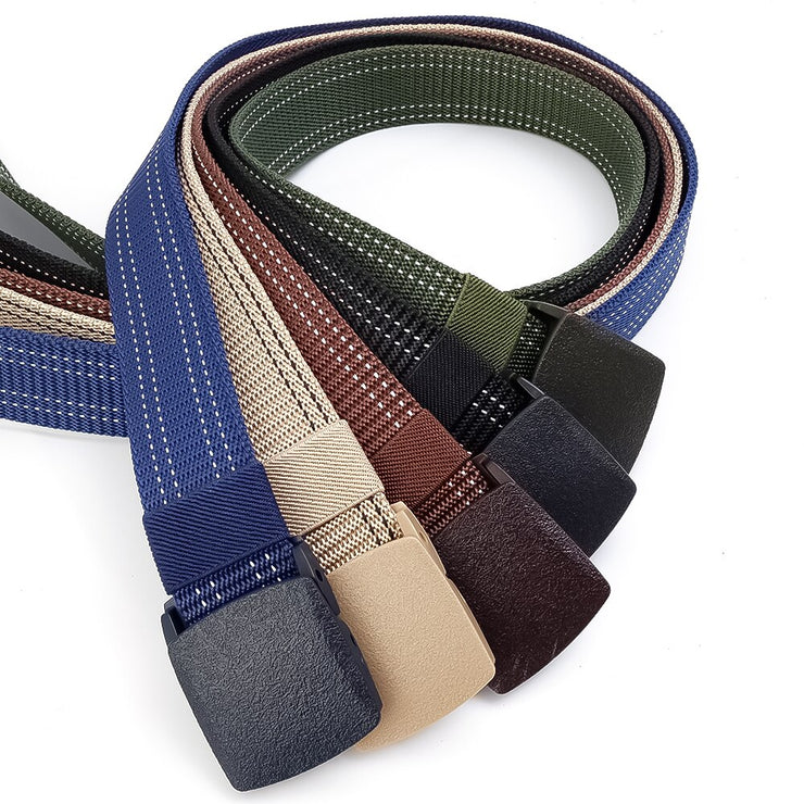 Men Nylon Webbing Belts Canvas Casual Fabric Tactical Belt Quality