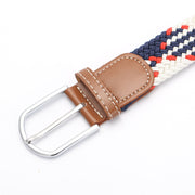 male Casual Knitted Pin Buckle Men Belt Woven Canvas Elastic