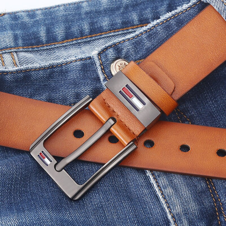 High Quality Men Belt Alloy Square Buckle Male PU Leather Belt Men Male Strap